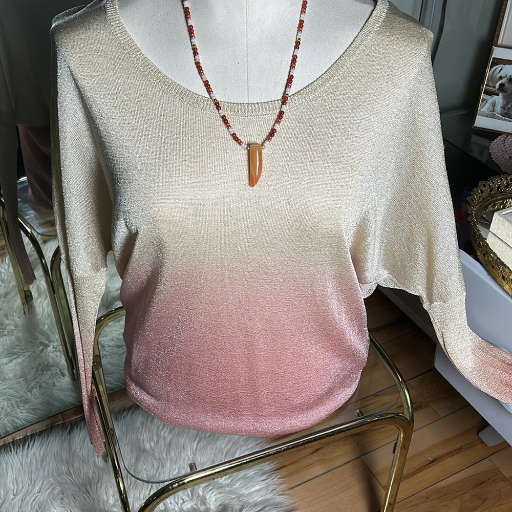 Marciano gold and pink sparkle top